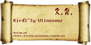 Király Ulisszesz névjegykártya